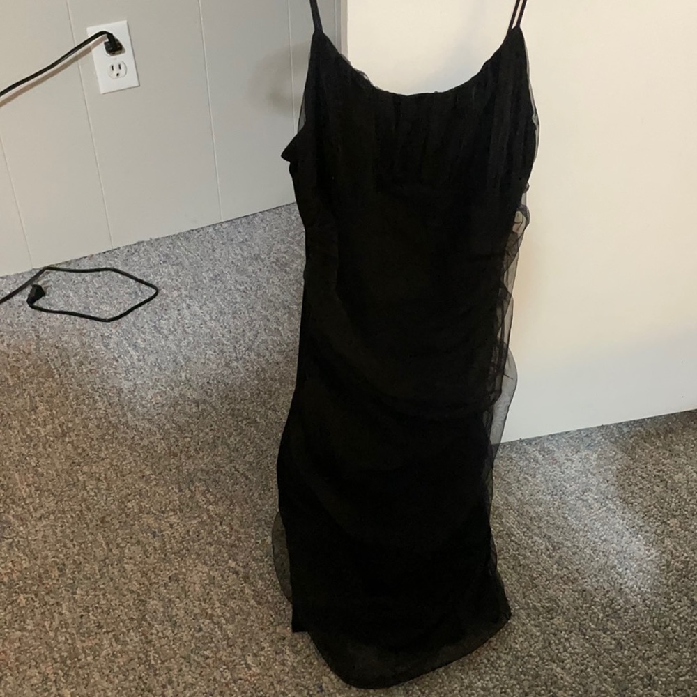 SHEIN black ruched mini dress